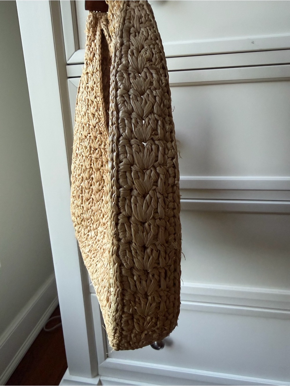 CELINE CLASSIC PANIER HOBO BAG IN RAFFIA AND CALFSKIN - Picture 5 of 7